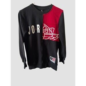 Air Jordan Sweatshirt Boys Large Black Graphic Jumpman Crewneck Pullover